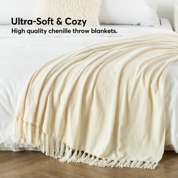 Queen Size Original Condition - Chenille Throw Blankets - Picture 8 of 11